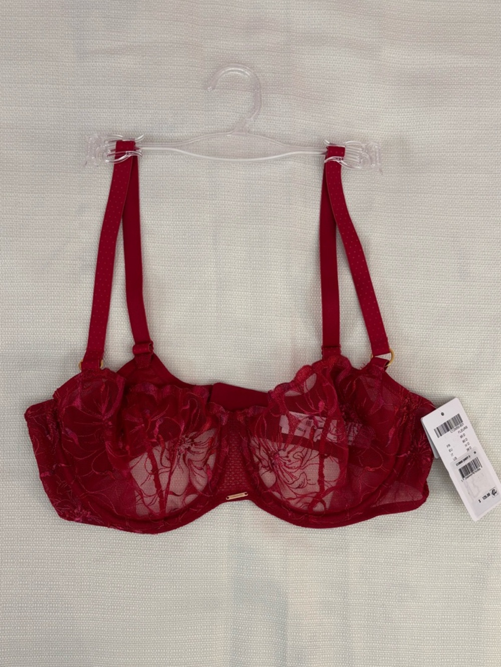 NEW Chantelle Fleurs Demi Bra - Candy Apple Shades Sz 36D NWT | Chantelle Bra - - Picture 8 of 13
